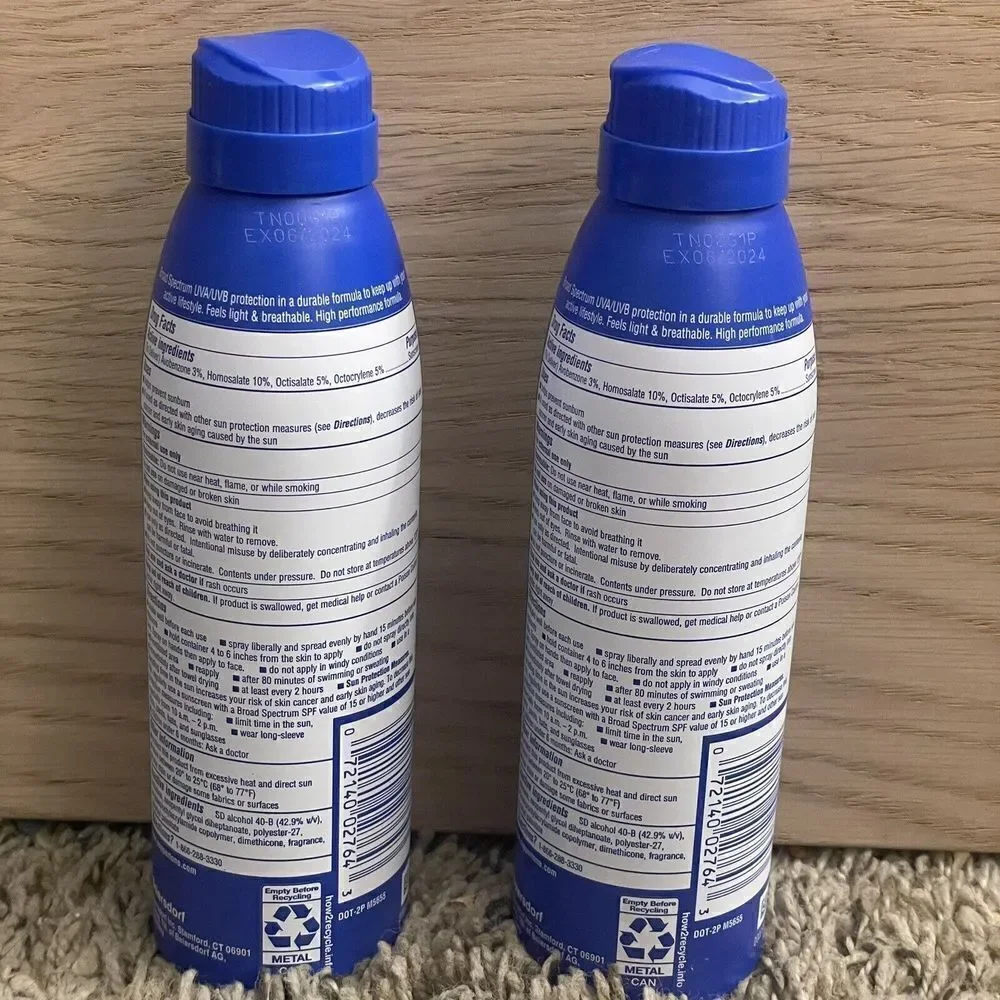 New 2 Coppertone Full Size 11 Oz SPF 50 Sunscreen Spray Water Sweat Resistant